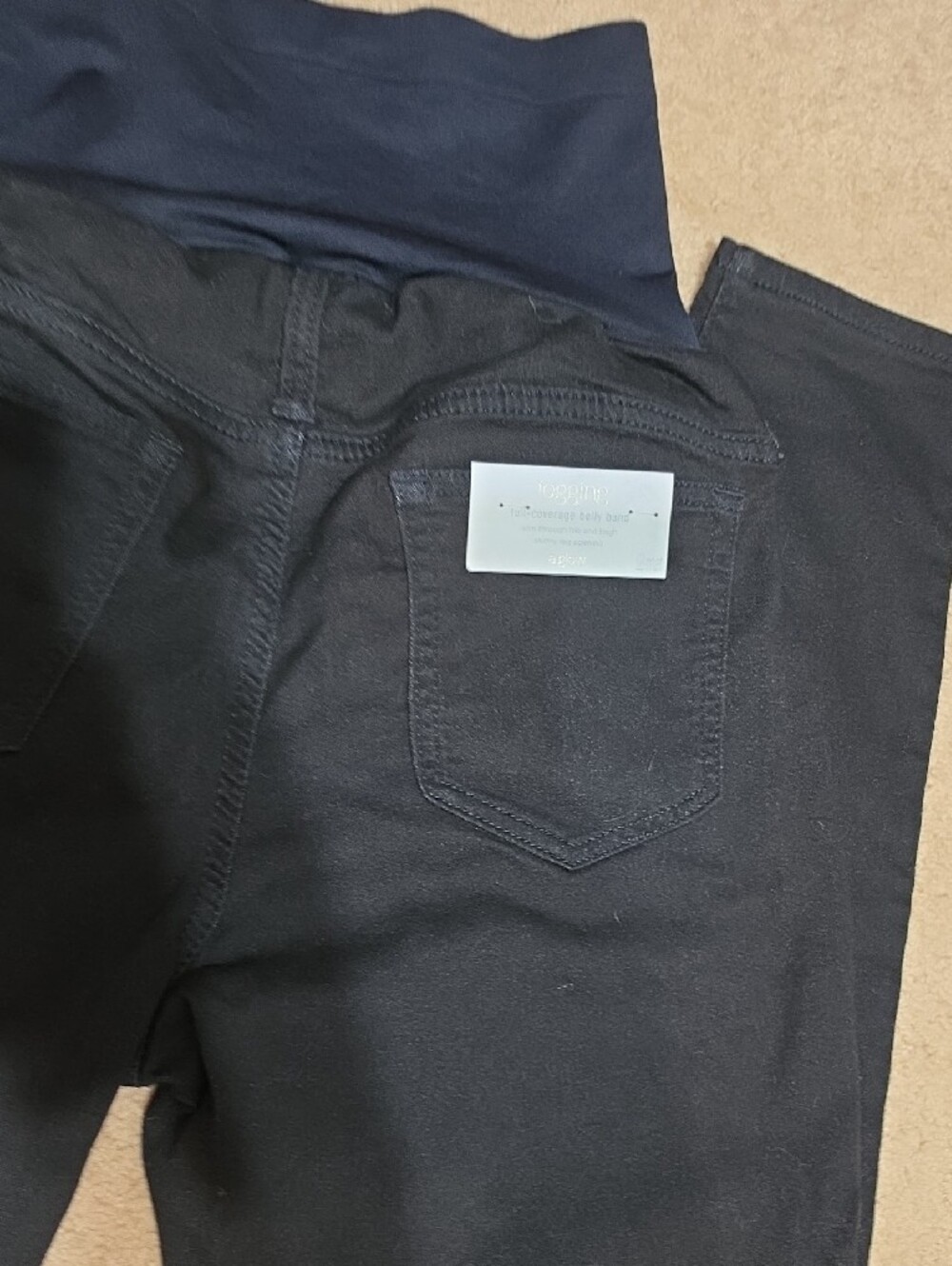 a:glow Black Skinny Jeans with Navy Pull-On Waistband - Picture 3 of 8
